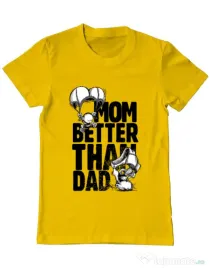 Tricou ADLER barbat Mom better than dad Galben