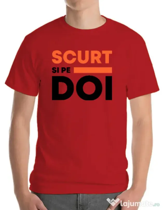 Tricou ADLER barbat Scurt si pe doi Rosu