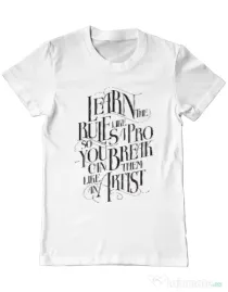 Tricou ADLER barbat Learn the rules Alb