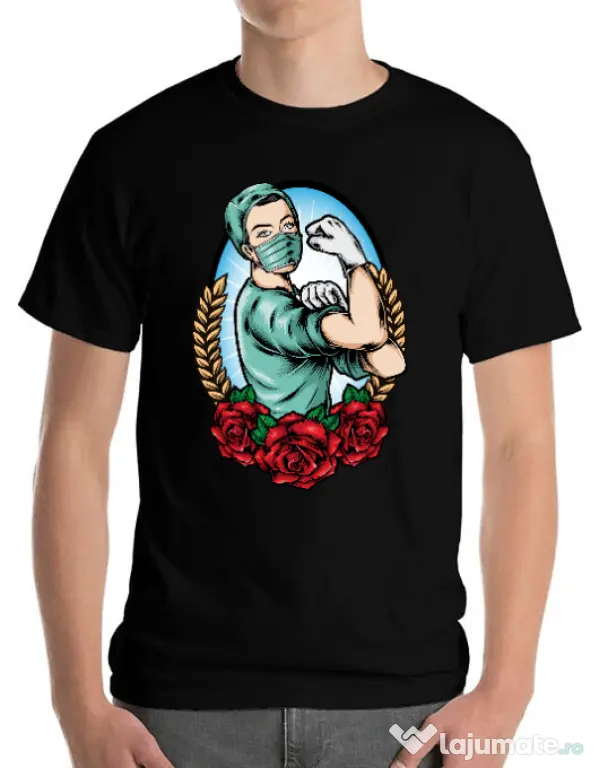 Tricou ADLER barbat Rockabilly Nurse Negru