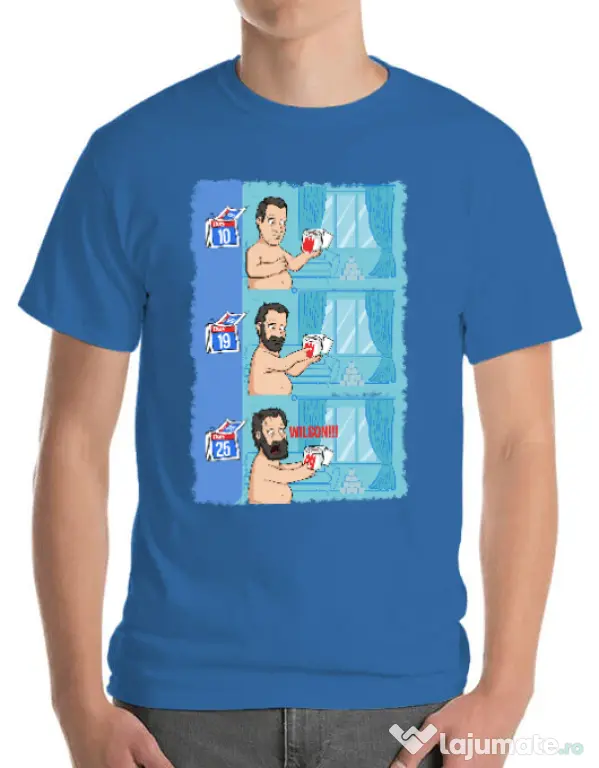Tricou ADLER barbat Funny wilson Albastru azuriu