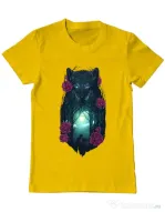 Tricou ADLER barbat Running with the wolves Galben