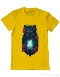 Tricou ADLER barbat Running with the wolves Galben