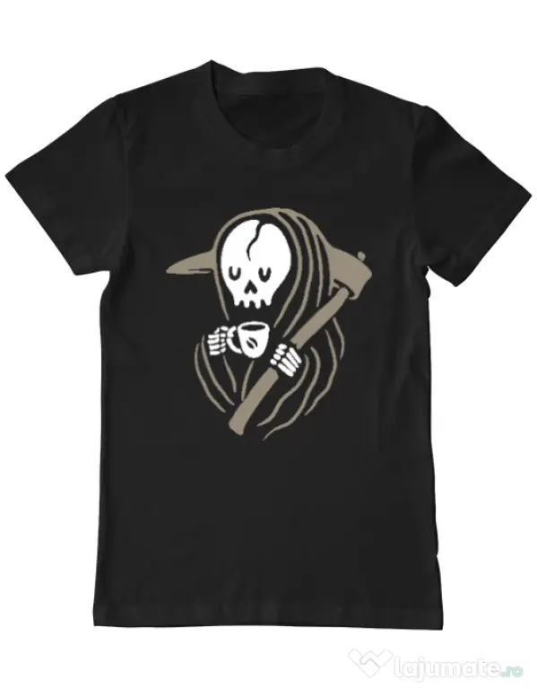 Tricou ADLER barbat Grim reaper love coffee Negru