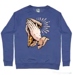 Bluza ADLER barbat Pray for pizza Albastru melanj