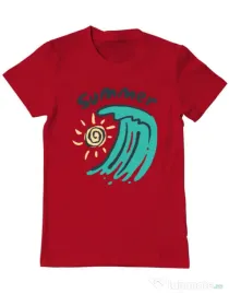 Tricou ADLER barbat Summer Beach Rosu