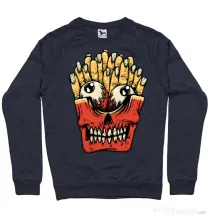 Bluza ADLER barbat Zombie French Fries Denim inchis