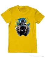 Tricou ADLER barbat Graffiti gas mask Galben