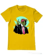 Tricou ADLER barbat Make zombies great again Galben