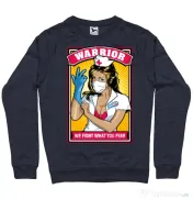 Bluza ADLER barbat Fight what we fear Denim inchis 