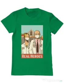 Tricou ADLER barbat Real heroes Verde mediu