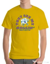 Tricou ADLER barbat They see me rollin Galben