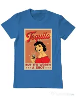 Tricou ADLER barbat Worth a shot Albastru azuriu