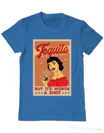 Tricou ADLER barbat Worth a shot Albastru azuriu