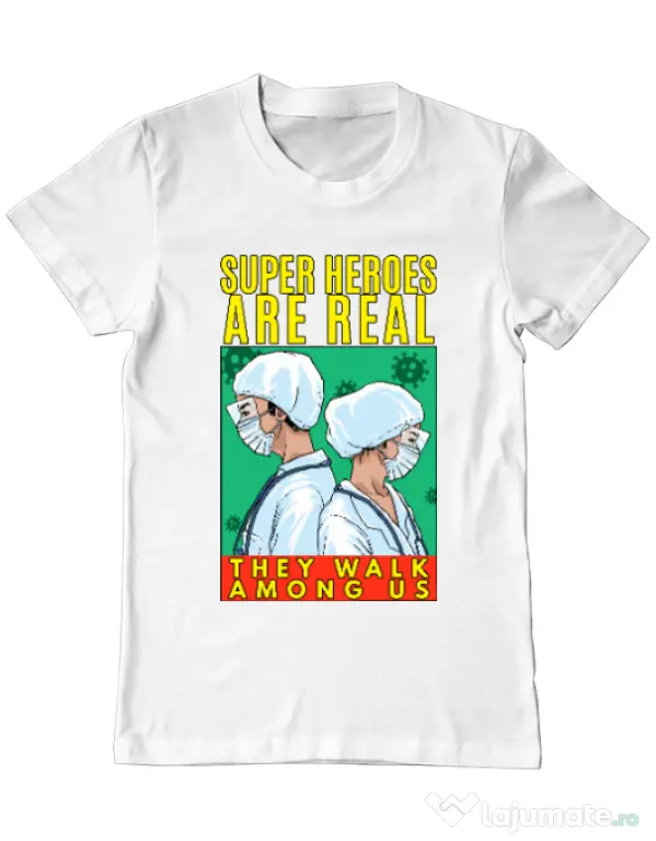 Tricou ADLER barbat Real super heroes Alb