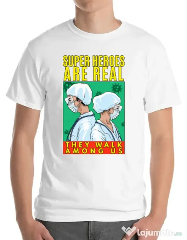 Tricou ADLER barbat Real super heroes Alb