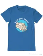 Tricou ADLER barbat Wash your hands 2 Albastru azuriu