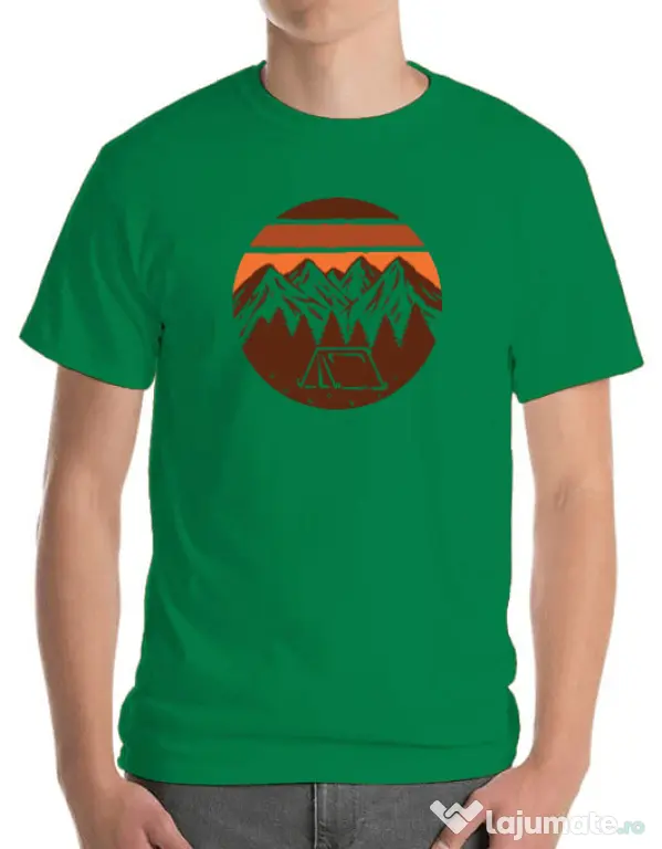 Tricou ADLER barbat Beauty mountain Verde mediu