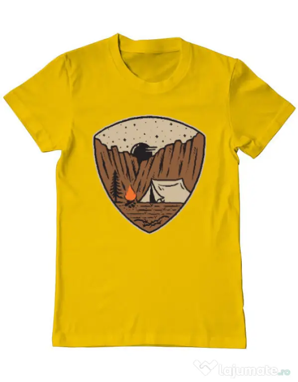 Tricou ADLER barbat Camp cliffs Galben