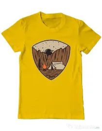 Tricou ADLER barbat Camp cliffs Galben