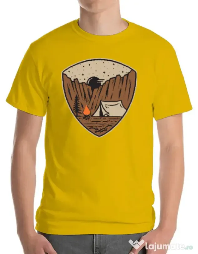 Tricou ADLER barbat Camp cliffs Galben