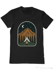 Tricou ADLER barbat Camp mountain night Negru