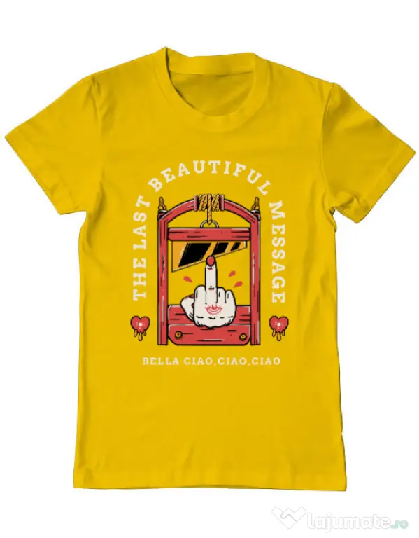 Tricou ADLER barbat The last message Galben