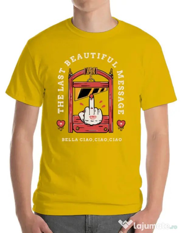 Tricou ADLER barbat The last message Galben