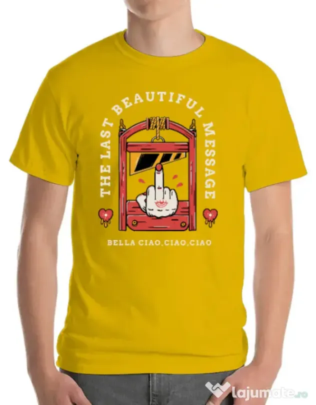 Tricou ADLER barbat The last message Galben