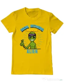 Tricou ADLER barbat Social distancing Galben