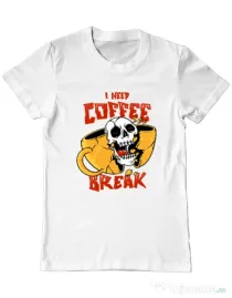 Tricou ADLER barbat Coffee break Alb