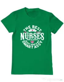 Tricou ADLER barbat Best nurses Verde mediu