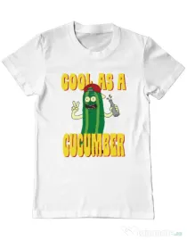 Tricou ADLER barbat Cool as cucumber Alb