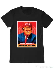 Tricou ADLER barbat Make America regret again Negru
