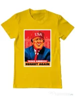 Tricou ADLER barbat Make America regret again Galben