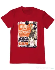 Tricou ADLER barbat Retro Gym Rosu