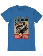 Tricou ADLER barbat Health and strength Albastru azuriu