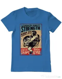 Tricou ADLER barbat Health and strength Albastru azuriu