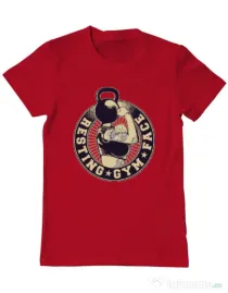 Tricou ADLER barbat Resting gym face Rosu