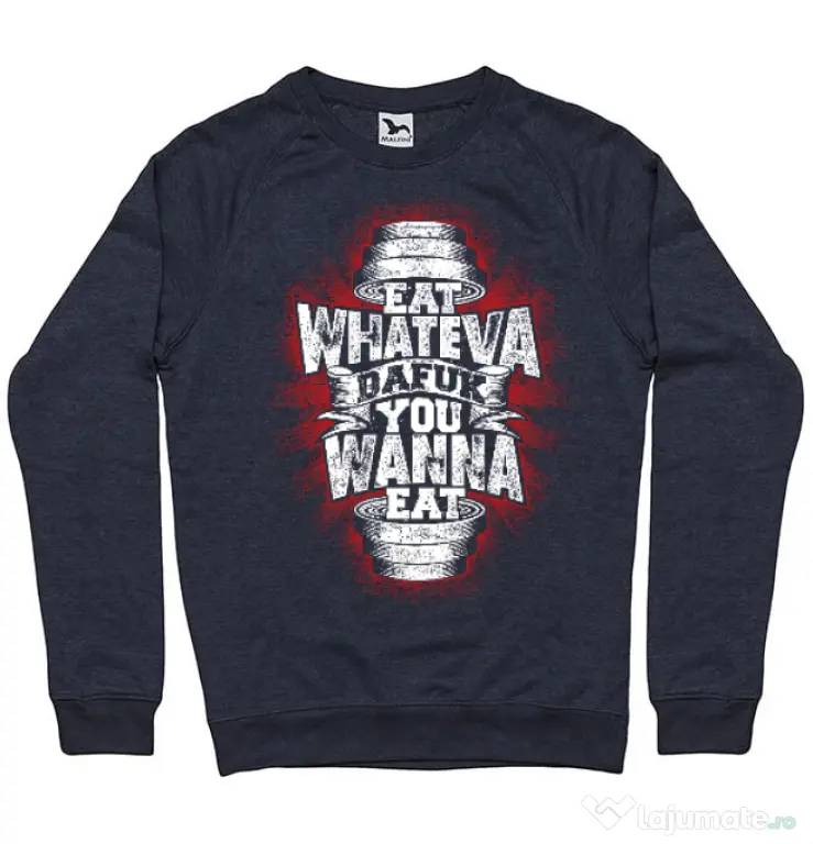 Bluza ADLER barbat Eat what you want Denim inchis