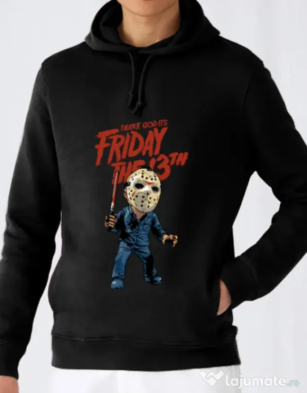 Hoodie barbat cu gluga Friday Negru