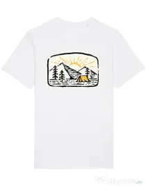 Tricou STANLEY STELLA barbat Hand drawn camp Alb
