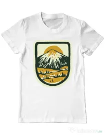 Tricou ADLER barbat Hand drawn mountains Alb