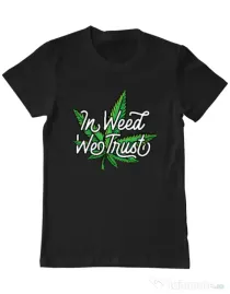 Tricou ADLER barbat In weed we trust Negru