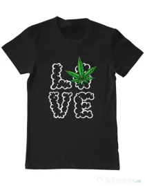 Tricou ADLER barbat Love weed Negru