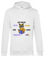 Hoodie barbat cu gluga Sacoșa profesor Alb