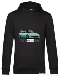 Hoodie barbat cu gluga Minty Civic Negru