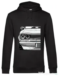 Hoodie barbat cu gluga Skyline Hakosuka (front) Negru