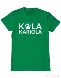Tricou personalizat barbat Logo Kola Alb Verde mediu