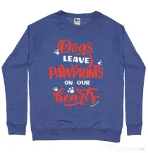 Bluza personalizata barbat Dogs leave pawprints Albastru melanj